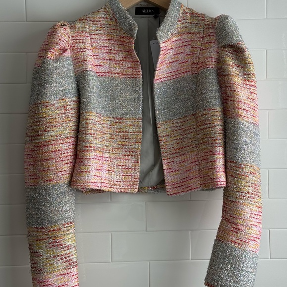 Chic Multicolor Tweed Two Piece Skirt Set (Skort) - Picture 3 of 16